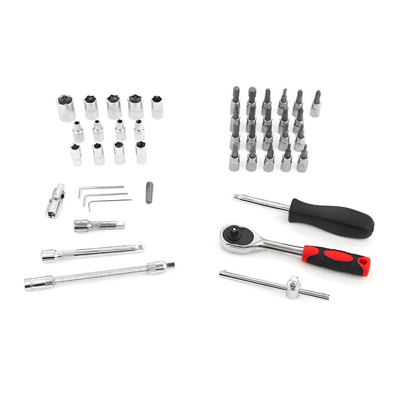 Kit de ferramentas com 46 peças para manutenções e reparos.