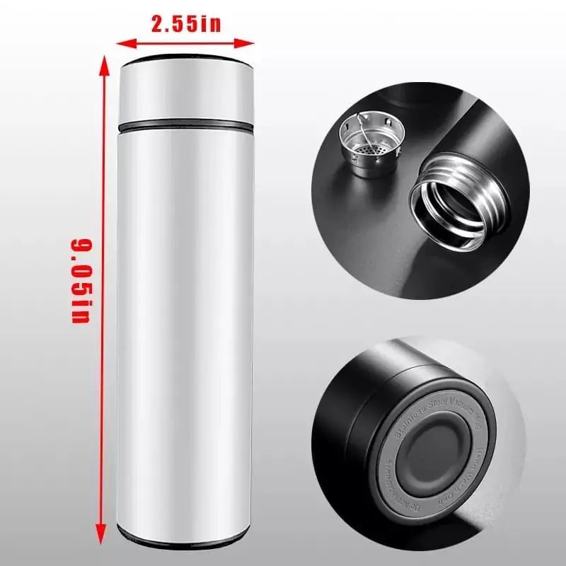 Super Garrafa Térmica de Aço Inox com Termômetro Digital 500ml